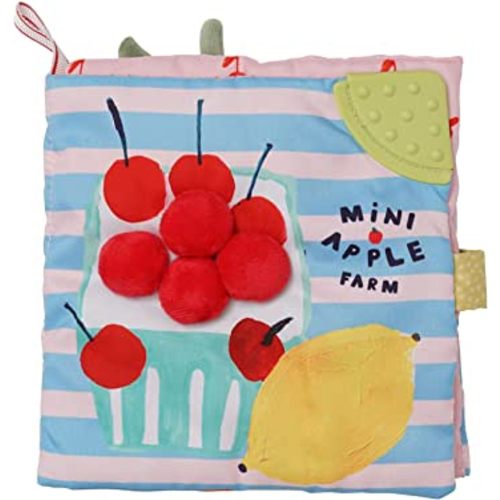 Manhattan Toy Mini-Apple Farm Soft Activity Crinkle Book for Baby & Toddler with Discovery Mirror and Textured Teether Multicolor