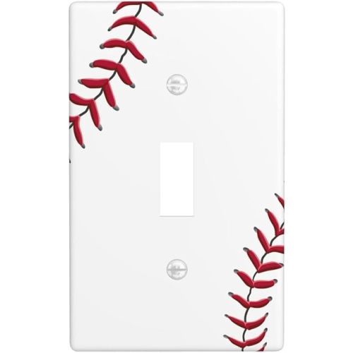 Baseball Light Switch Cover Plates Decorative Single Toggle Wall Plate, 1 Gang Lightswitch Cover
