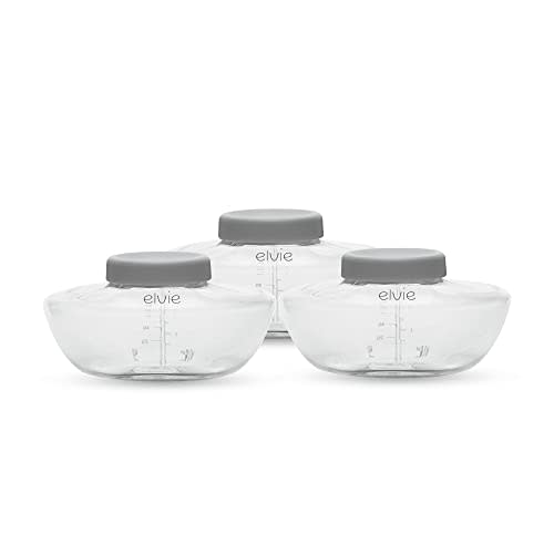 Elvie Pump Breastmilk Storage Bottles | Compatible with Elvie Electric Breast Pump | Breast Milk Storage Baby Bottles for Breastfed Babies | Breast Feeding Essentials | 3 Pack