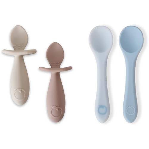 Plum Silicone 2 Pack Easy Grip Spoon Set Sand/Nutmeg or Blue/ Light Blue - Assorted*