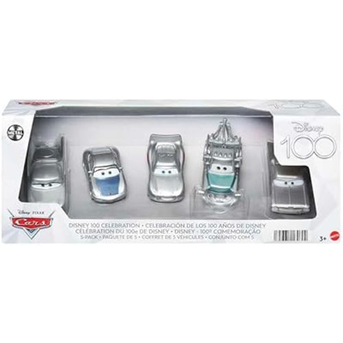 Mattel Disney and Pixar Cars Set of 5 Collectible Character Toy Cars & Trucks Inspired by Mattel Disney's 100 Years of Wonder