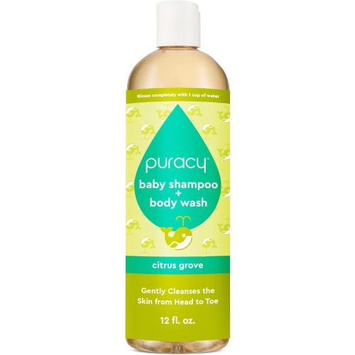 Puracy Shampoo & Body Wash for Children, Gently Scented Natural Baby Wash for Sensitive Skin, Plant-Based Baby Shampoo and Daily Bath Soap, Nourishes & Protects, 12 Ounce