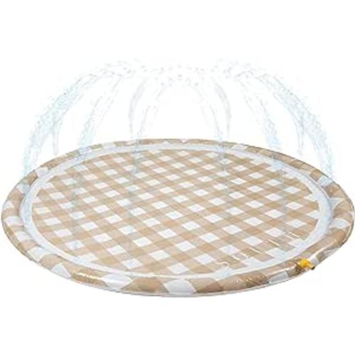 Amazon.com: South Designer Splash Pad - Large Aesthetic Kids Backyard Water Toy - Sprinkler Splash Pad - Fun Summer Activity for Children Featuring Gingham Design - 68 Inches : Toys & Games