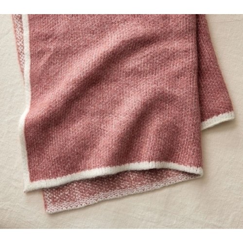 Border Baby Blanket- Soft Berry