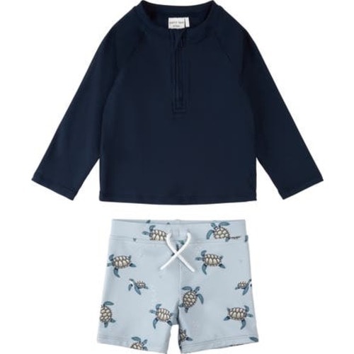 Long Sleeve UPF 50+ Two-Piece Rashguard Swimsuit, 0-3M