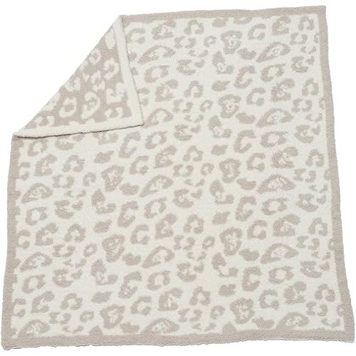 Barefoot Dreams CozyChic Barefoot in The Wild Baby Blanket - Stone/Cream,1 Count (Pack of 1),B683-26-LE