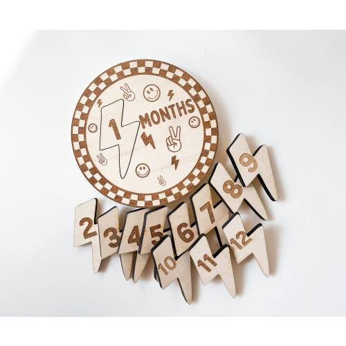 Checkered Milestone Cards | Skater themed Milestone Cards | Baby Shower Gift | Baby Milestone Photos | Lightening Bolt Milestones Cards
