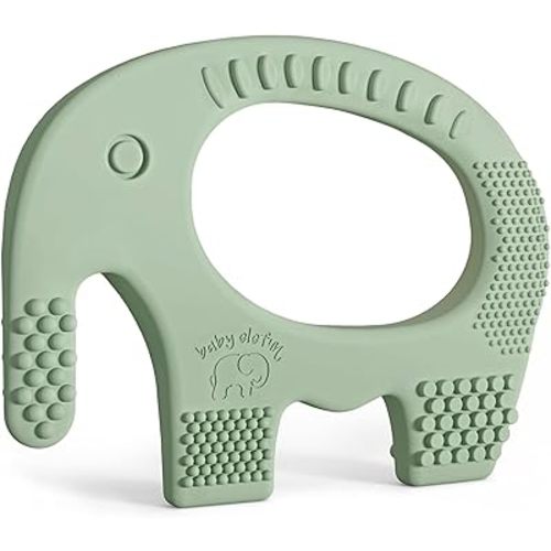 Teethers for Babies 6-12 Months - Baby Elefun 5x Pain Relief Toddler Teether. No More Ouch for Mom Anti Bite Trainer. Nurtures Grasping, Passing, Hand Eye Coordination. Silicone Baby Teething Toy Ring