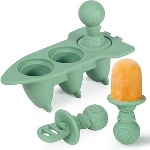 Haakaa Astronaut Ice Pop Mould Set – Mini Silicone Breastmilk Popsicle Molds with Sticks, Anti-Choking Design, Ideal for Baby Teething Relief, Frozen Breastmilk Treat Maker for Infant