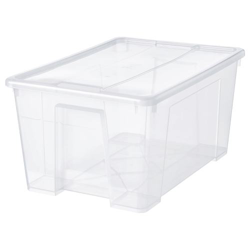 SAMLA Box with lid - clear 22 ½x15 ¼x11 "/12 gallon