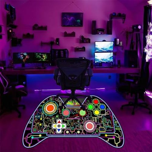 Gamepad Shaped Carpet Rug - Gamepad Shaped Area Rug for Boys Bedroom Gaming Themed Area Rugs Kids Boys Gaming Room Decor, 3x5 Feet