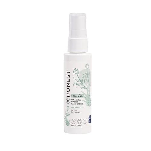The Honest Company Baby Diaper Rash Cream Spray | Moisturizing + Calming Zinc Oxide | Hypoallergenic, Dermatologist Tested, Cruelty Free | 2 fl oz