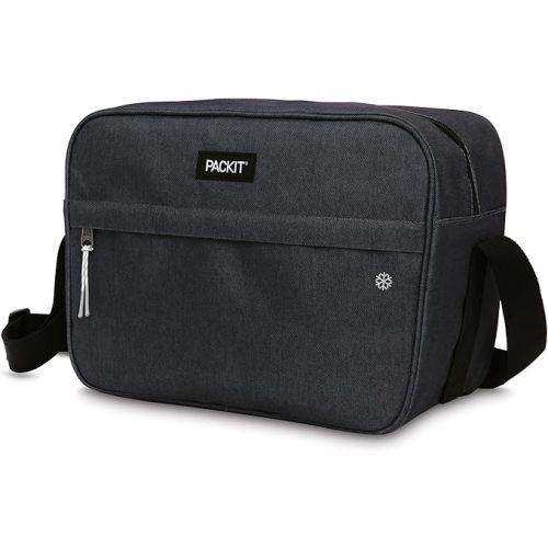 PackIt Freezable Zuma Can Cooler, Built with EcoFreeze Technology, Collapsible, Reusable, Zip Closure with Adjustable Shoulder Strap, Fits 15, 12 Oz Cans