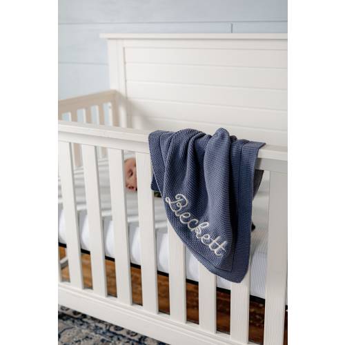 Baby Blanket with Name - Personalized Baby Toddler Knitted Blanket - Baby Gift For Girl or Boy - Embroidered Stroller Blanket - Newborn Gift