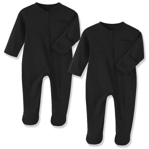 Eleven's Kingdom Baby Kids Sleep and Play,Baby Cotton Pajamas with Mitten Cuffs, 2 Way Zipper Footed Sleeper 0-12 Month