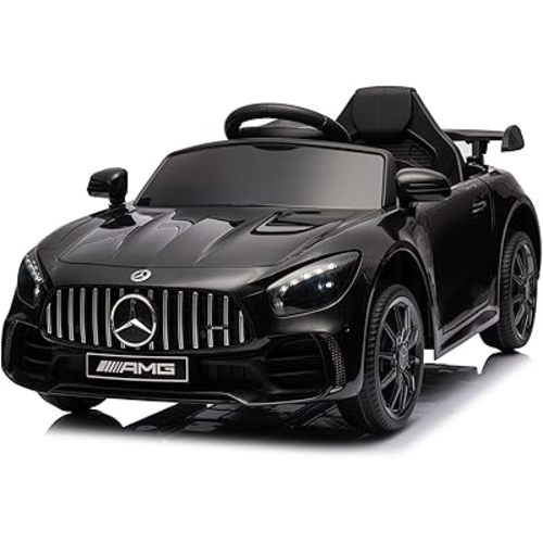 Winado 12V Ride on Car, Licensed Mercedes Benz AMG GTR Battery Powered Electric Vehicle, w/Parent Remote, Wider Seat, LED Lights, Openable Doors, MP3 Player, Smooth Start, 3 Speeds - Black