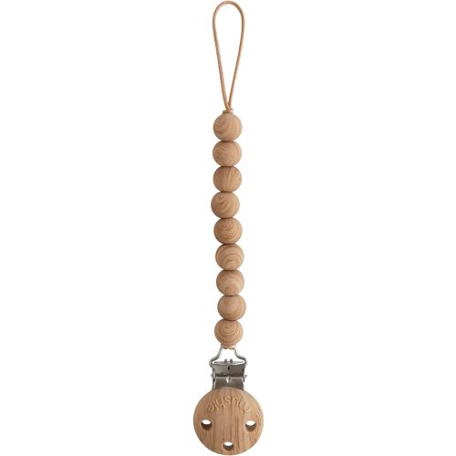 mushie 100% Silicone Baby Pacifier Clip BPA Free | Hera (Faux Wood)