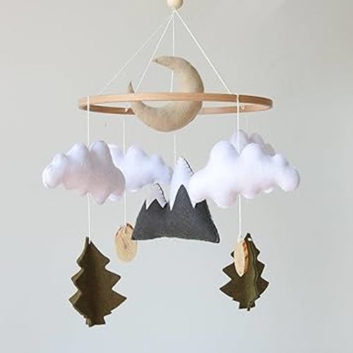 Woodland Mobile for Crib Forest Baby Mobile for Crib Woodland Crib Mobile for Boys Minimalism Baby Mobile for Bassinet