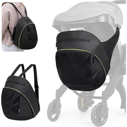 Clip-On Storage Bag Compatible with Doona Stroller & Carseat, Large Capacity Storage Space Diaper Bag with Non-Slip Zipper, Stroller Organizer Bag Wearable Backpack Mother's Bag All Day Bag