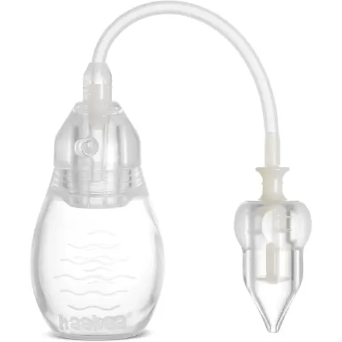 haakaa Silicone Nasal Aspirator for Baby – Baby Nose Sucker, Swan Neck Nasal Aspirator with Anti-Backflow Valve, BPA-Free Nose Cleaner, 12m+