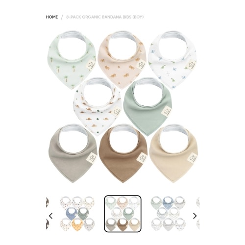 8-Pack Organic Bandana Bibs (Boy) - Roarsome