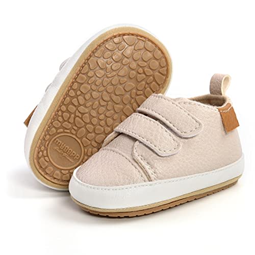 BABSMULY Baby Boys Girls Shoes Non-Slip Rubber Sole High-Top PU Leather Sneakers Infant First Walking Shoes Toddler Crib Shoes Newborn Loafers Flats.