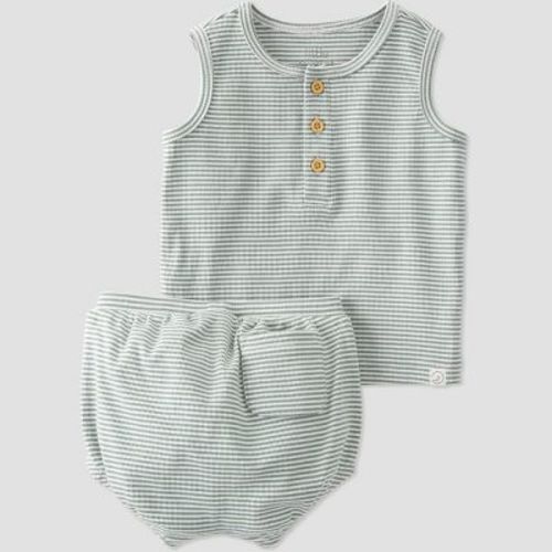 Little Planet By Carter's Baby 2pc Striped Top And Bottom Set - Green