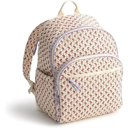 Vera Bradley Women's Premium Cotton Bancroft Diaper Backpack Bookbag, Rachel Ditsy, One Size