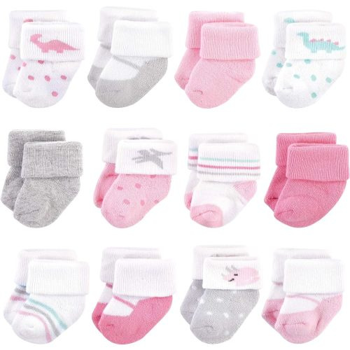 Hudson Baby Baby Girls' Cotton Rich Newborn and Terry Socks