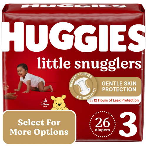 Huggies Little Snugglers Baby Diapers, Size 3 (16-28 lbs), 26 Ct