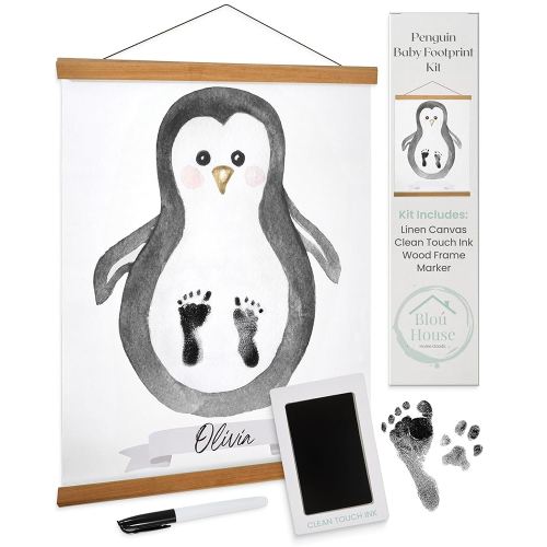 Penguin Baby Footprint Kit - Newborn Footprint Kit Maker for Keepsake, Memories, & Gifts