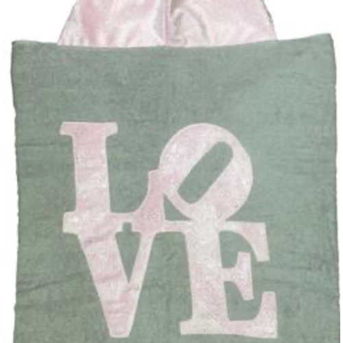 Personalized Applique Hooded Towel - love
