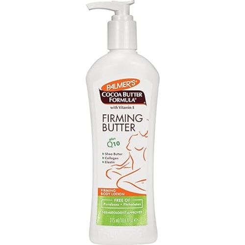 Palmer's Cocoa Butter Formula with Vitamin E + Q10 Firming Butter Body Lotion, Postpartum Essentials Skin Care, Shea Butter, Collagen and Elastin, 10.6 Fl Oz