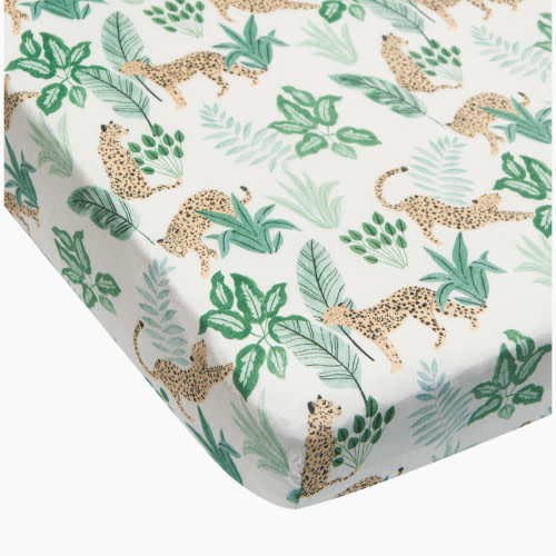 Loulou Lollipop Cotton & Bamboo Fitted Crib Sheet - Tropical Jungle