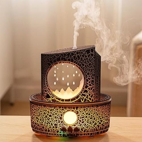 Aromatherapy Humidifier for Sleep Relaxation, Raindrop Humidifiers,Aromatherapy Diffuser with 3 LED Color Changing Lights and Auto-Off, Air humidifier Suitable for Home, Office