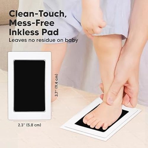 4-Pack Inkless Baby Hand and Footprint Kit - Mess Free Ink Pad for Newborn Keepsake, Dog Nose & Paw Print Kit, Clean Touch Ink Pad for Baby Hand & Footprints, Ideal New Mom Gifts (Jet Black)