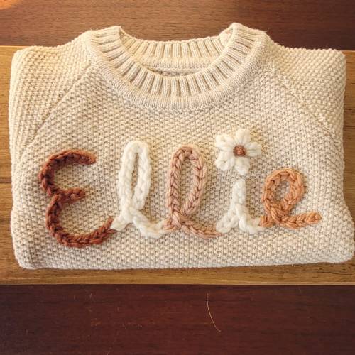 Embroidered Baby Name Sweater - "Ellie"