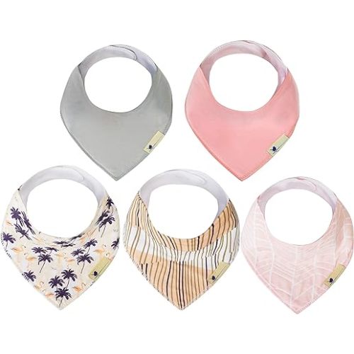 MAGNETIC Bandana Drool Bib 5-pack | Magnetic Closure- Safe, Easy, Chic Magnetic Teething Bib