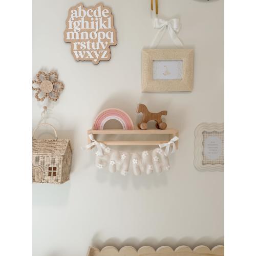 Custom Felt Flower Name Banner: Nursery Garland with Bows