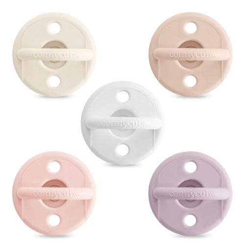 Comfy Cubs Baby Pacifiers, 5 Pack for 0+ Months - Soft Breast-Like Nipple Shape - CPSIA Compliant Silicone Pacifier for Newborns - Girl Pack Baby Essentials - Ideal Newborn Gift Set - Multicolor Girl