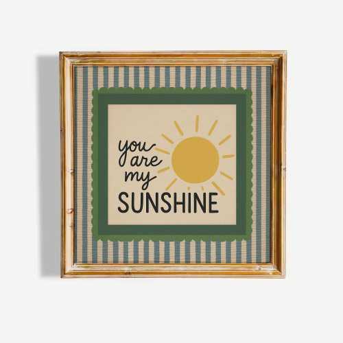 You Are My Sunshine – Vintage Striped Nursery Wall Art