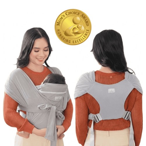BabbleRoo, Baby Wrap Carrier, Ergonomic, Breathable, Gray