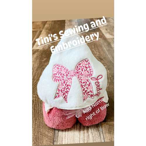 Bow Hooded Girl Bath towel Beach Cover up Special Bow Towel Girl Pool Cover personalized Girl Hooded Towel Baby Gift Idea