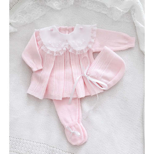 Pink Lace Collar Set