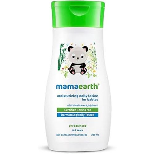 Mamaearth Daily Moisturizing Baby Body Lotion | Skin Nourishment with Shea Butter & Jojoba Oil | Gentle Formula for Delicate Skin of Babies | 6.76 Fl Oz (200ml)