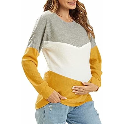 IFFEI Women's Maternity Nursing Tops Breastfeeding Tank Shirt Long Sleeve Nursing Clothes