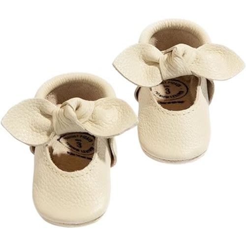 Freshly Picked - Rubber Mini Sole Leather - Knotted Bow Moccasin - Mini Sole II - Infant/Toddler Sizes and Colors
