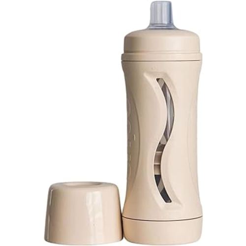 Subo Baby Food Bottle | No Mess Baby Toddler Self Feeder | Squeeze Free Design for Purees, Smoothies, Yogurt, Oatmeal, or Thickened Liquids | Reusable Silicone Washable Cup (Oatmeal)