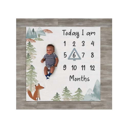 Modern Moments By Gerber Baby Boy Milestone Blanket & Frame Set, 2-Piece, Blue