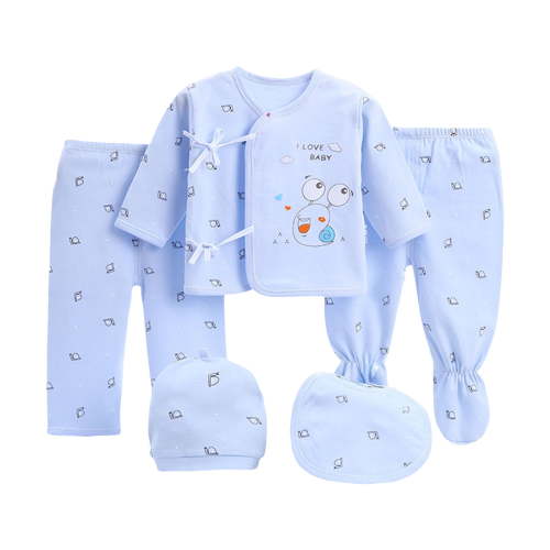 NIEWTR Baby Bibs 5PCS Baby Boy Girl Tops+Hat+Pants +Bib+Sock Shose+Romper Outfits Set -3 Months Boy Girl 0-3 months Gifts Layette Set